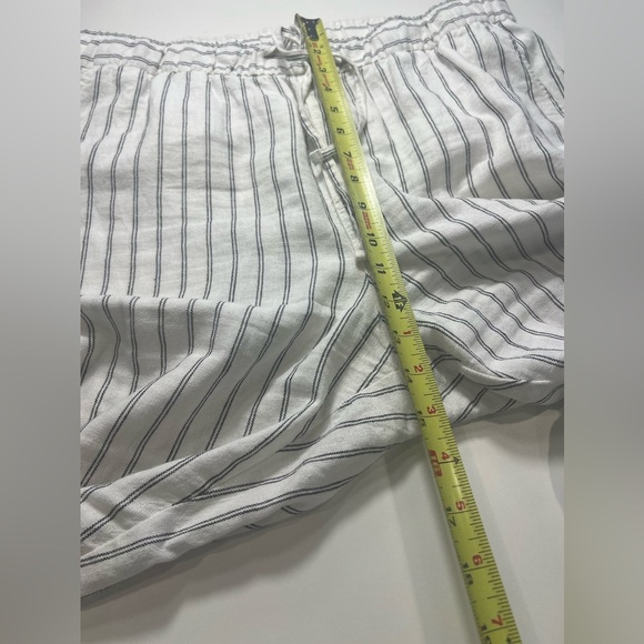GAP Women's Easy Pant Linen black and white striped Size medium pockets - Picture 8 of 11
